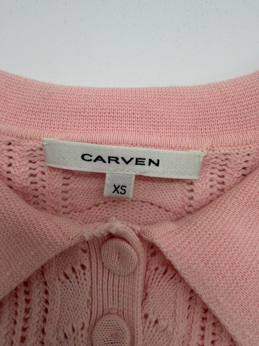 Carven Light Pink Knit Polo Sweater - Picture 2 of 8